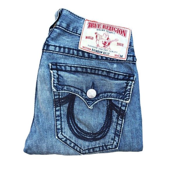 True Religion Jeans Size 32 RAINBOW BILLY Blue - Picture 6 of 9